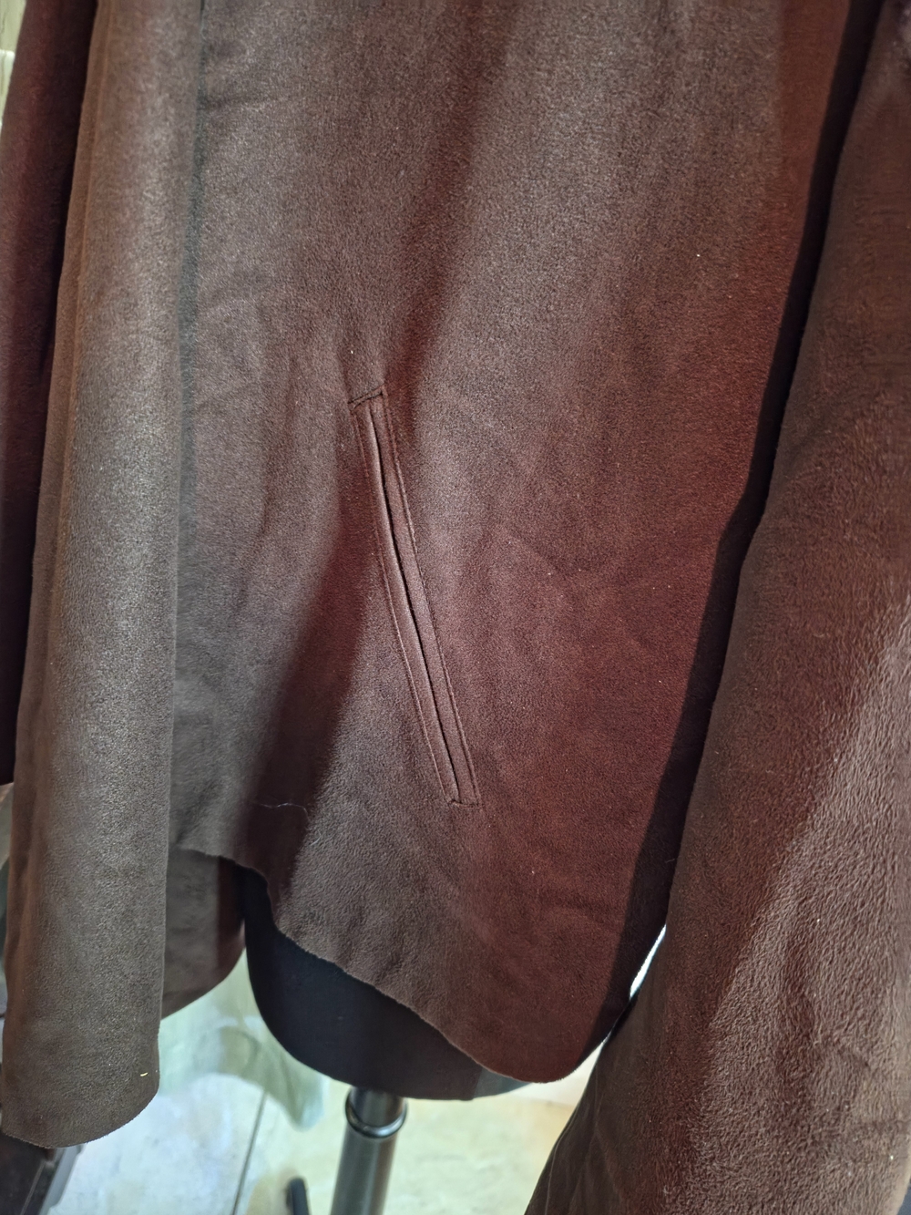 Vintage Fashion Bug Chocolate Brown Faux Suede
Drape Front Jacket EUC #0405 - Picture 5 of 9
